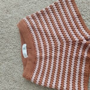 Zara Knit Shorts in Rust and Blush